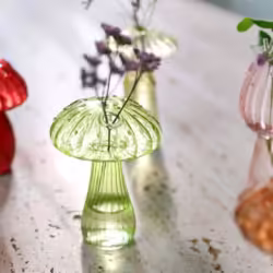 Alternative view of Colorful Glass Mushroom Shaped Vase
