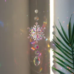 Alternative view of Christmas Colorful Snowflake Crystal Sun Catcher Icicle Pendant