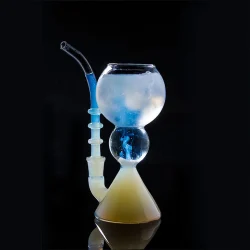 Tiered Wine Glass with Built-in Straw