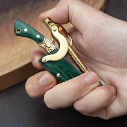 Steampunk Vintage Mini Steel Knife with Spring-Operated Scabbard 3