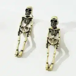 Skull Skeleton Gothic Halloween Through Ear Dangling Earrings 4