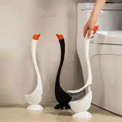Swan Shaped Long Handle Toilet Brush Set with Holder